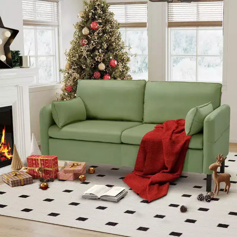 EROMMY 57.9 Velvet Loveseat Sofa,Upholstered Loveseat Couch With 2 Extra Soft Cushions & Convenient Side Storage,Comfortable And Stylish Two-Seater