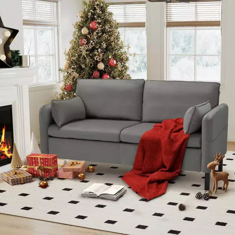 EROMMY 57.9 Velvet Loveseat Sofa,Upholstered Loveseat Couch With 2 Extra Soft Cushions & Convenient Side Storage,Comfortable And Stylish Two-Seater