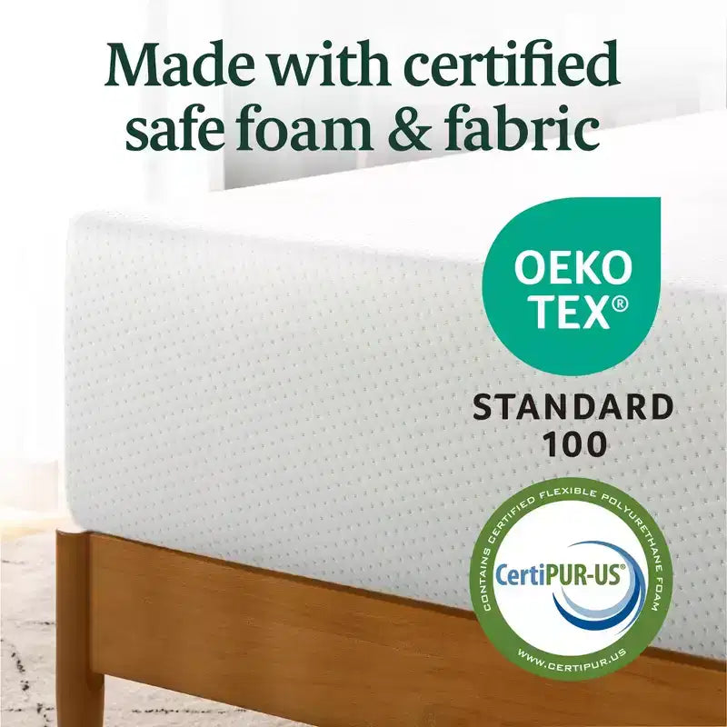 Zinus 12 Inch Queen Green Tea Memory Foam Mattress, Medium Firm Feel, Zoned Pressure Relief, Certified Safe Foams & Fabric, Mattress in A Box