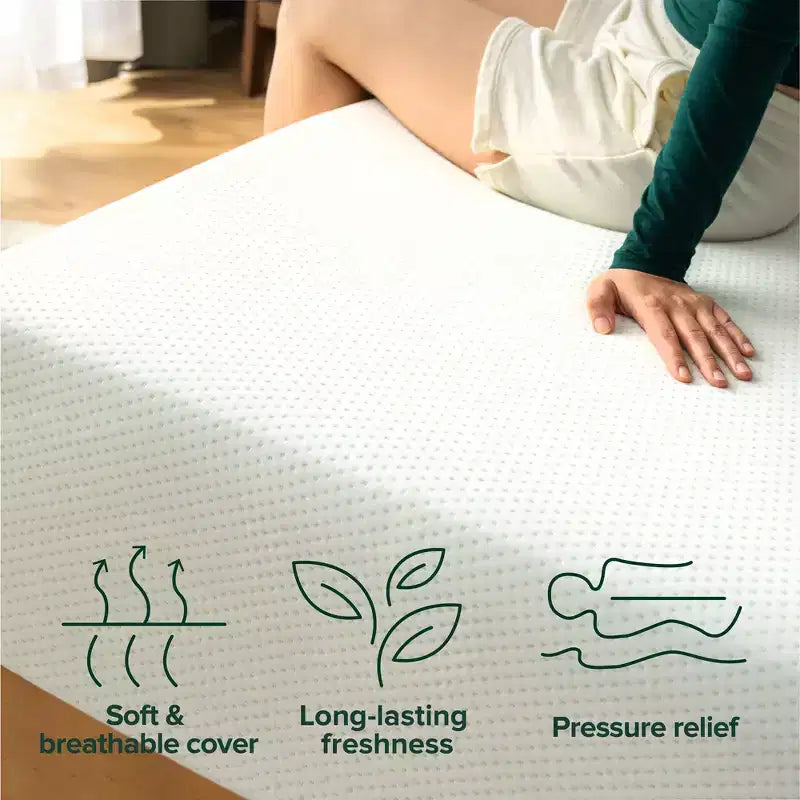 Zinus 12 Inch Queen Green Tea Memory Foam Mattress, Medium Firm Feel, Zoned Pressure Relief, Certified Safe Foams & Fabric, Mattress in A Box
