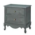 Fallah 24 Tall 2 - Drawer End Table with Two Drawers and Charging Station| KARAT HOME-BLUE