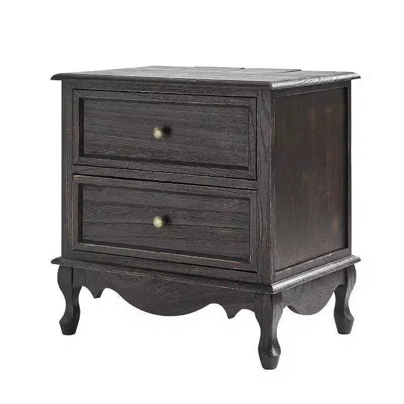Fallah 24 Tall 2 - Drawer End Table with Two Drawers and Charging Station| KARAT HOME-BLUE