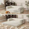 Acekool Convertible Corduroy Sleeper Sofa Bed, 3 Seater Folding Mattress Couch, No Assembly Floor Futon for Living Room Dorm Studio