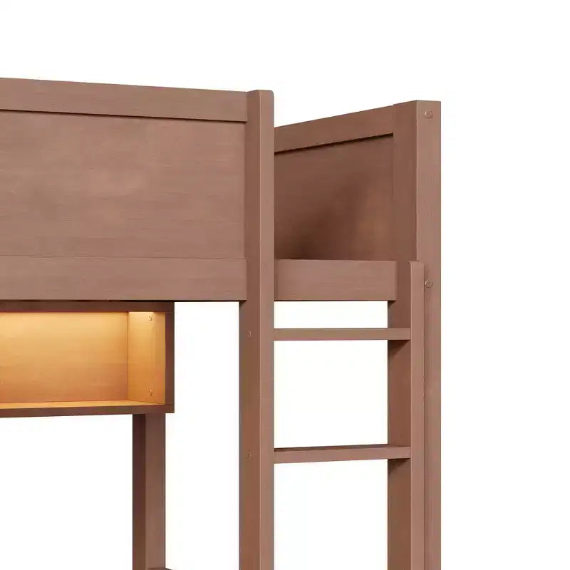 Whisen Full XL over Full XL Bunk Bed with Storage Cabinets and 2 Drawers