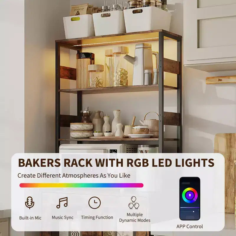 67 Tall Kitchen Pantry Cabinet, Freestanding Wine Bar Cabinet, Wooden Coffee Bar Hutch for Living Room Kitchen Bathroom