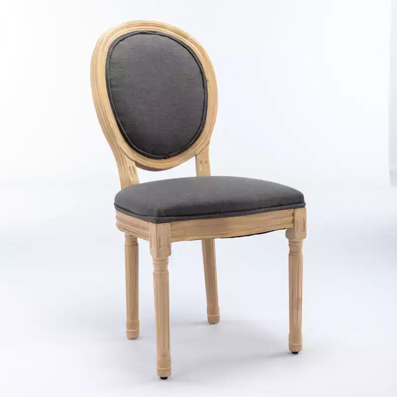 Homy Casa Set of 2 Upholstered Round Back Dining Chairs with Solid Wood Frame