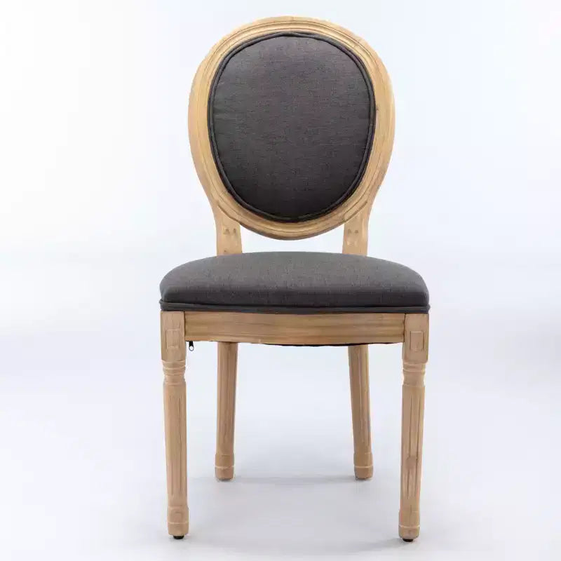 Homy Casa Set of 2 Upholstered Round Back Dining Chairs with Solid Wood Frame