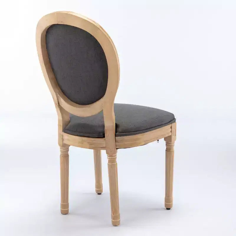 Homy Casa Set of 2 Upholstered Round Back Dining Chairs with Solid Wood Frame