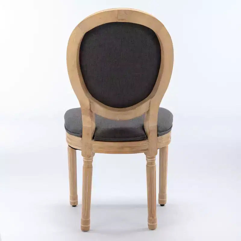 Homy Casa Set of 2 Upholstered Round Back Dining Chairs with Solid Wood Frame