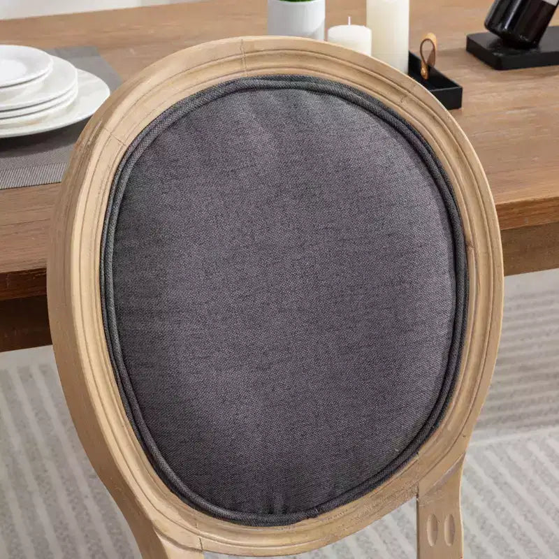 Homy Casa Set of 2 Upholstered Round Back Dining Chairs with Solid Wood Frame
