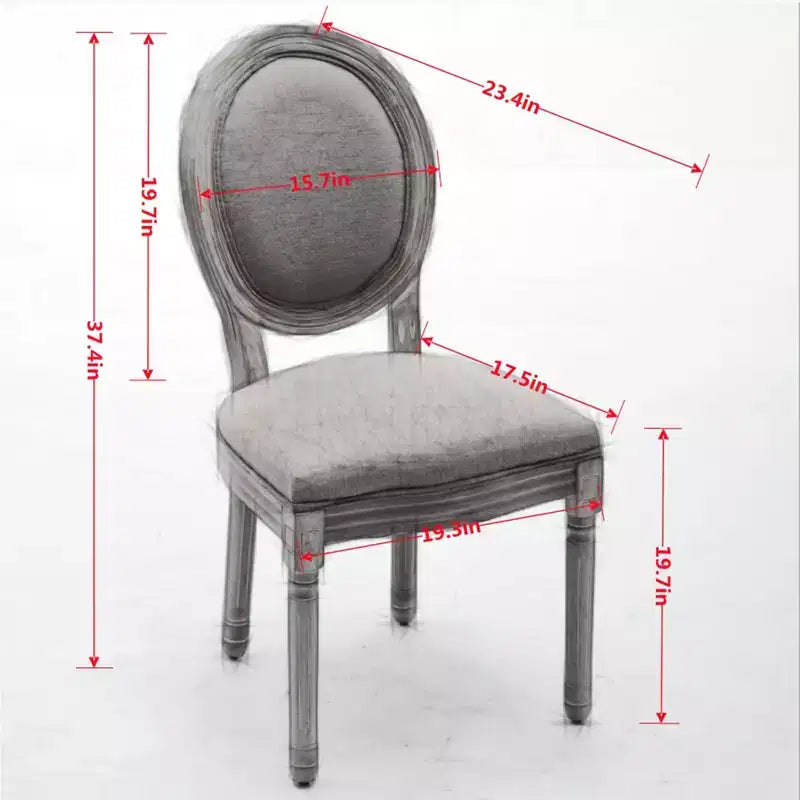 Homy Casa Set of 2 Upholstered Round Back Dining Chairs with Solid Wood Frame