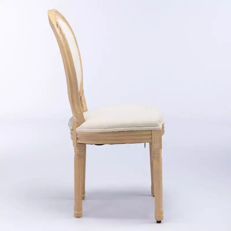 Homy Casa Set of 2 Upholstered Round Back Dining Chairs with Solid Wood Frame