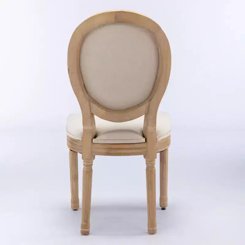 Homy Casa Set of 2 Upholstered Round Back Dining Chairs with Solid Wood Frame