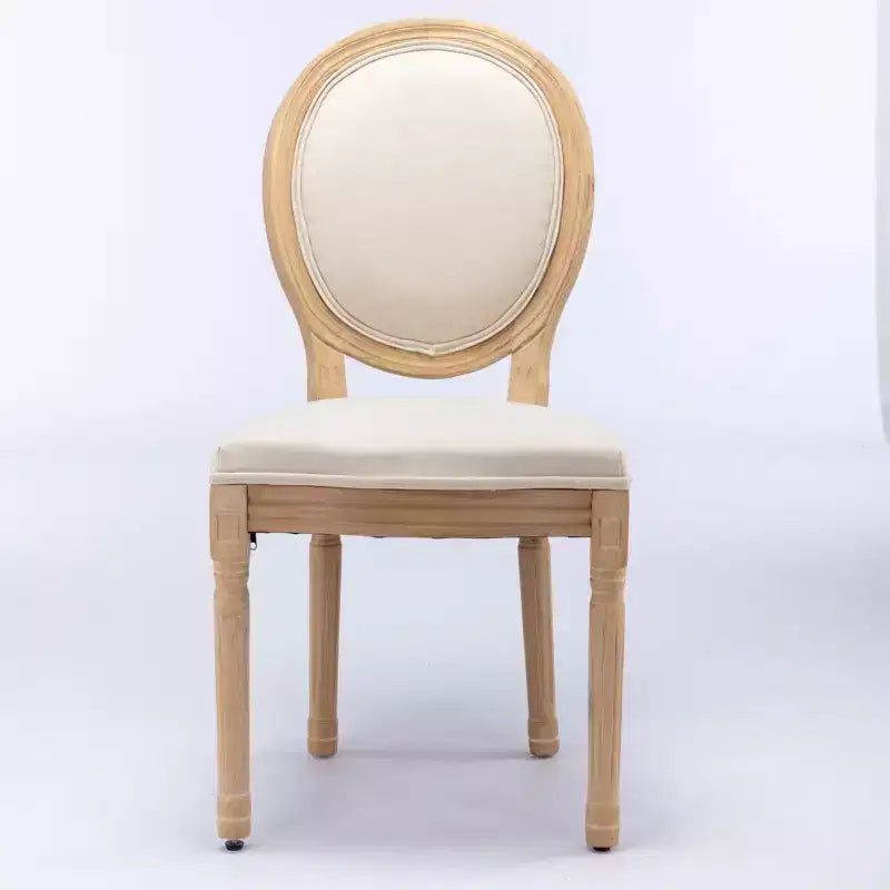 Homy Casa Set of 2 Upholstered Round Back Dining Chairs with Solid Wood Frame