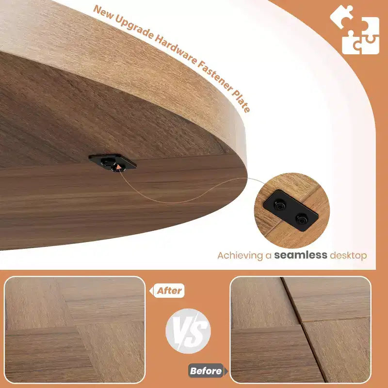 Round Dining Table for 4-6 People, 47 Wood Kitchen Dinner Table with Pedestal Base, Modern Circle Table for Living Room, Kitchen, No Chair