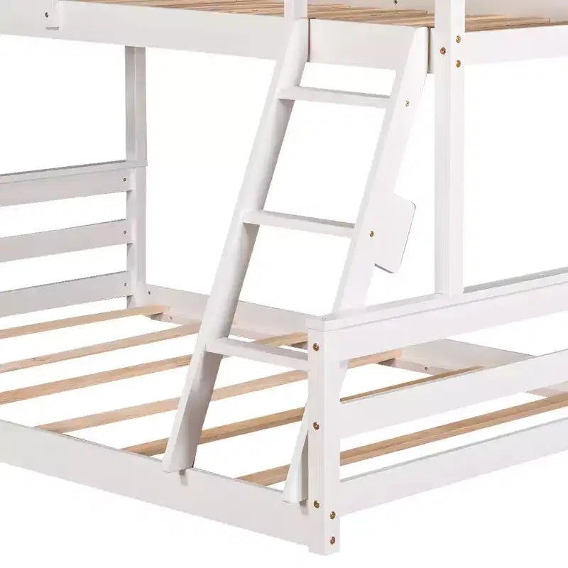 Luxystar Twin over Full House Bunk Bed with Ladder, Detachable into 2 Beds