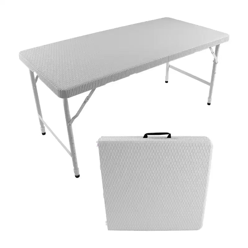 4ft Portable Folding Table - Heavy-Duty 135KG Capacity Indoor Outdoor Table for Camping, Patio, Picnic & Events, Black