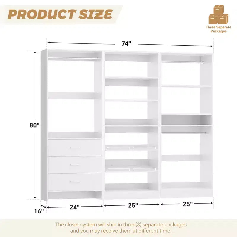 Besiost Closet System with Drawers and Shoe Racks