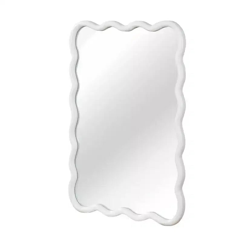 20 x 30 Wall Mirror with Solid Wood Frame, Wavy Rectangle Decorative Mirror for Bathroom, Bedroom, Living Room, Entryway-Panipeachy