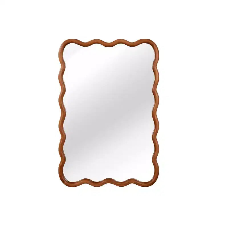 20 x 30 Wall Mirror with Solid Wood Frame, Wavy Rectangle Decorative Mirror for Bathroom, Bedroom, Living Room, Entryway-Panipeachy