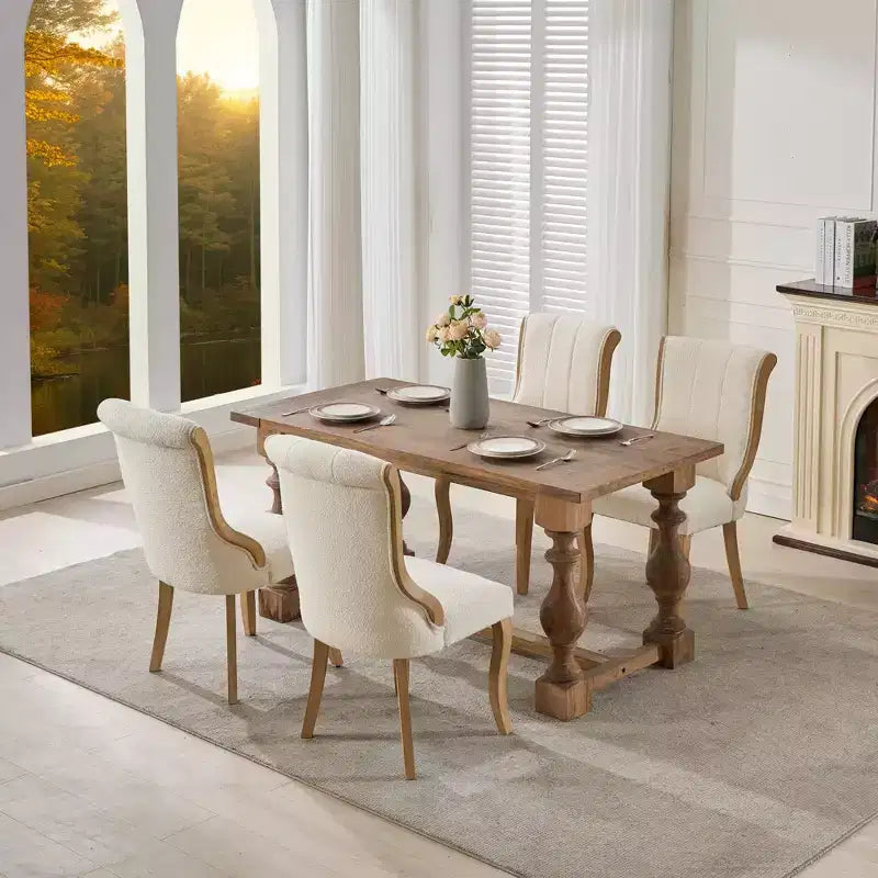 Mid-Century Velvet Dining Chairs Set of 2, Upholstered Armless Accent Chair with Curved Wood Legs for Kitchen Lounge Living Room Office