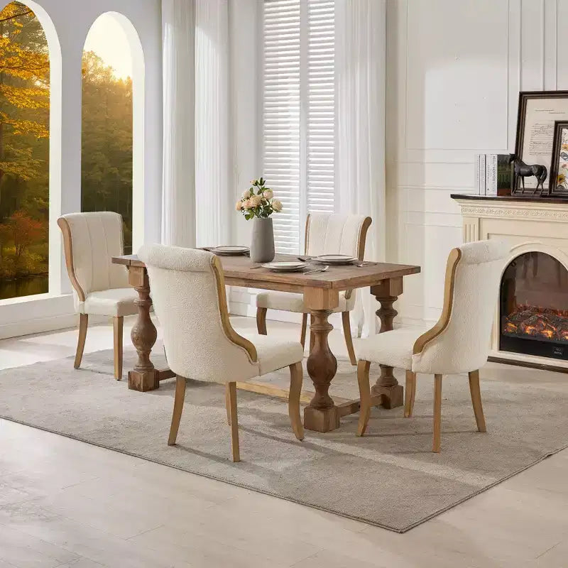 Mid-Century Velvet Dining Chairs Set of 2, Upholstered Armless Accent Chair with Curved Wood Legs for Kitchen Lounge Living Room Office