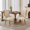 Mid-Century Velvet Dining Chairs Set of 2, Upholstered Armless Accent Chair with Curved Wood Legs for Kitchen Lounge Living Room Office