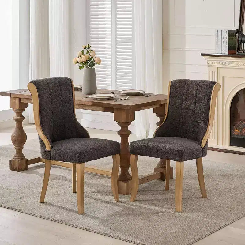 Lot de 2 chaises de salle à manger en velours de style Mid-Century, chaises d'appoint sans accoudoirs rembourrées avec pieds en bois courbés pour cuisine, salon, bureau