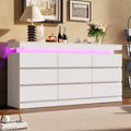 9 Drawer Dresser for Bedroom - 63 Wide Chest of Drawers with Charging Station, Large TV Stand Multi-Function Home Organizer