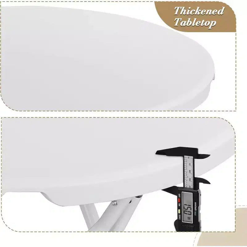 Cocktail Table Portable Folding Bar Height Table,Compact Round High Top Plastic,Steel Bistro with Removable Legs for RV Patio Catering Parties