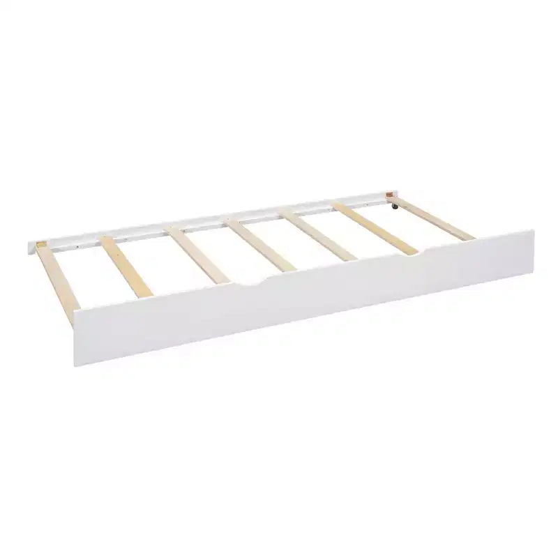 MAYEERTY Full Size House Bed with Trundle Modern Design for Kids with Storage Shelf for Bedroom White
