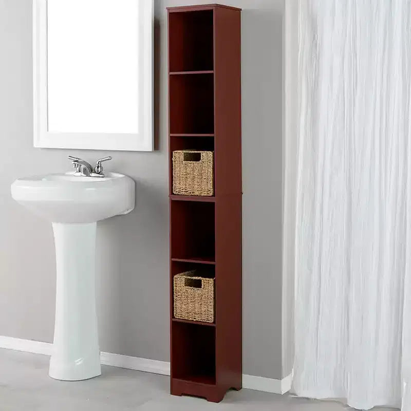 The Lakeside Collection Narrow Storage Tower with 6 Shelves or Set of 2 Wicker Baskets -