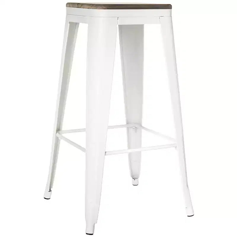 The Lakeside Collection Backless Metal Barstool with Wood Square Seat - 24H or 30H -