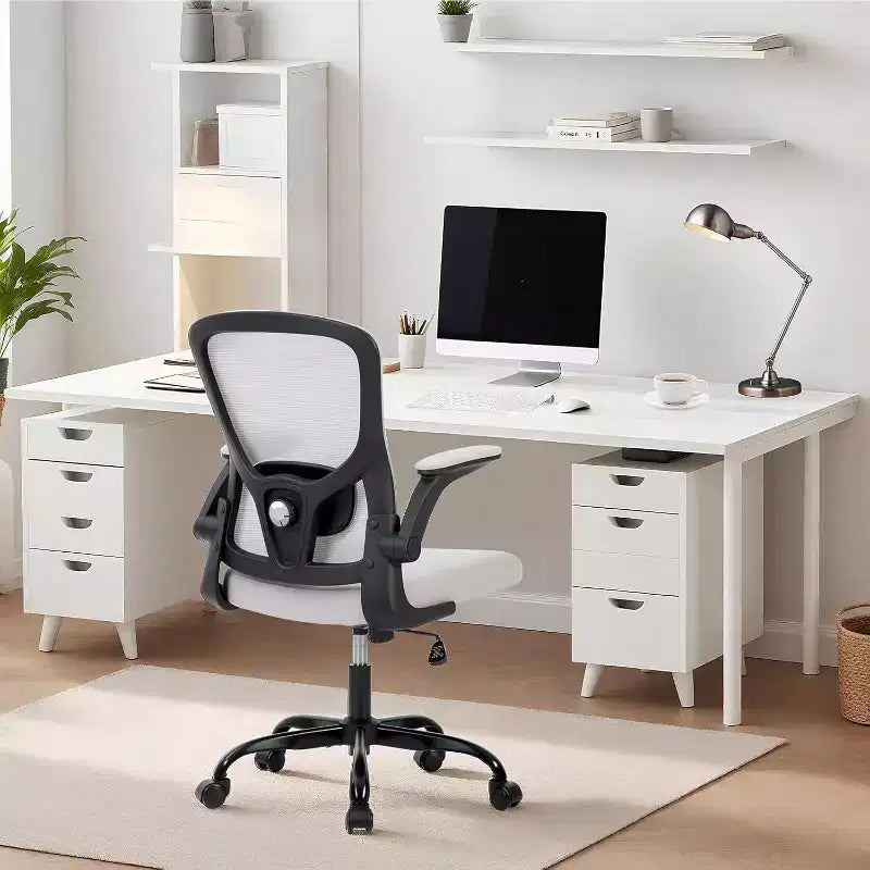 Garvee Ergonomic Mesh Office Chair with Adjustable Lumbar Support, Flip-Up Armrests, High Back Swivel, Rolling Executive Desk Chair for Home Office