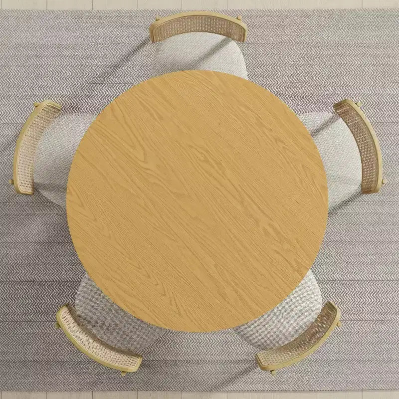 PexFix Solid Wood Farmhouse Dining Table Round Wood Top for Modern Dining Rooms & Family Gatherings