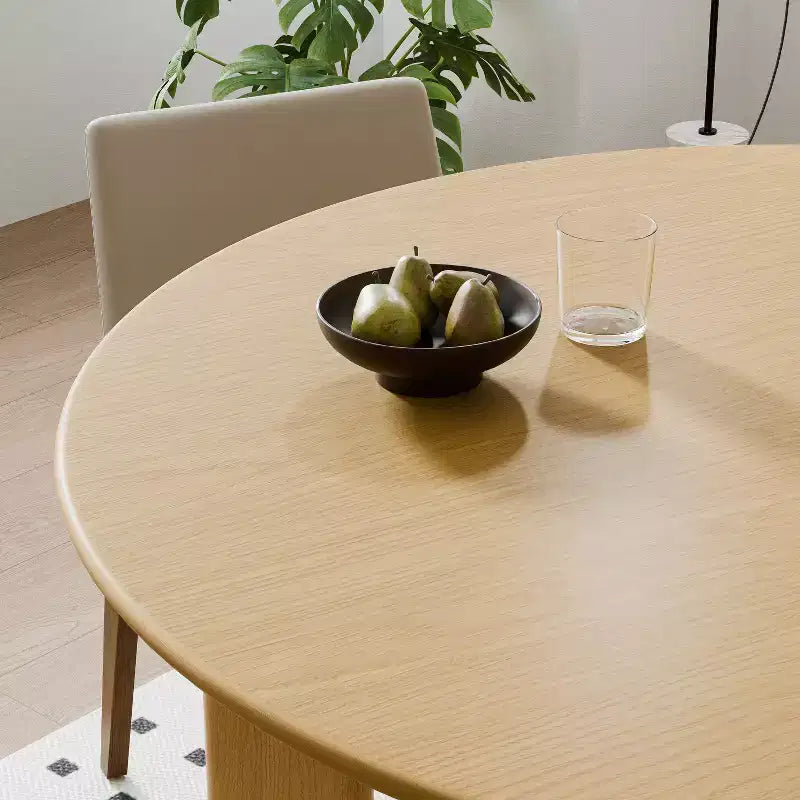 PexFix Solid Wood Farmhouse Dining Table Round Wood Top for Modern Dining Rooms & Family Gatherings