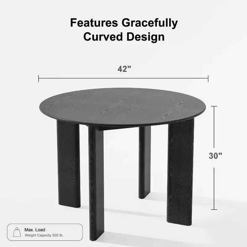 PexFix Solid Wood Farmhouse Dining Table Round Wood Top for Modern Dining Rooms & Family Gatherings