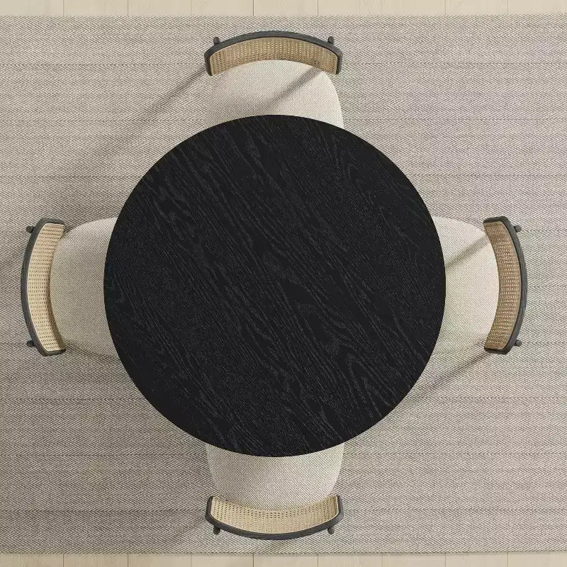 PexFix Solid Wood Farmhouse Dining Table Round Wood Top for Modern Dining Rooms & Family Gatherings