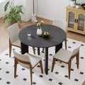 PexFix Solid Wood Farmhouse Dining Table Round Wood Top for Modern Dining Rooms & Family Gatherings