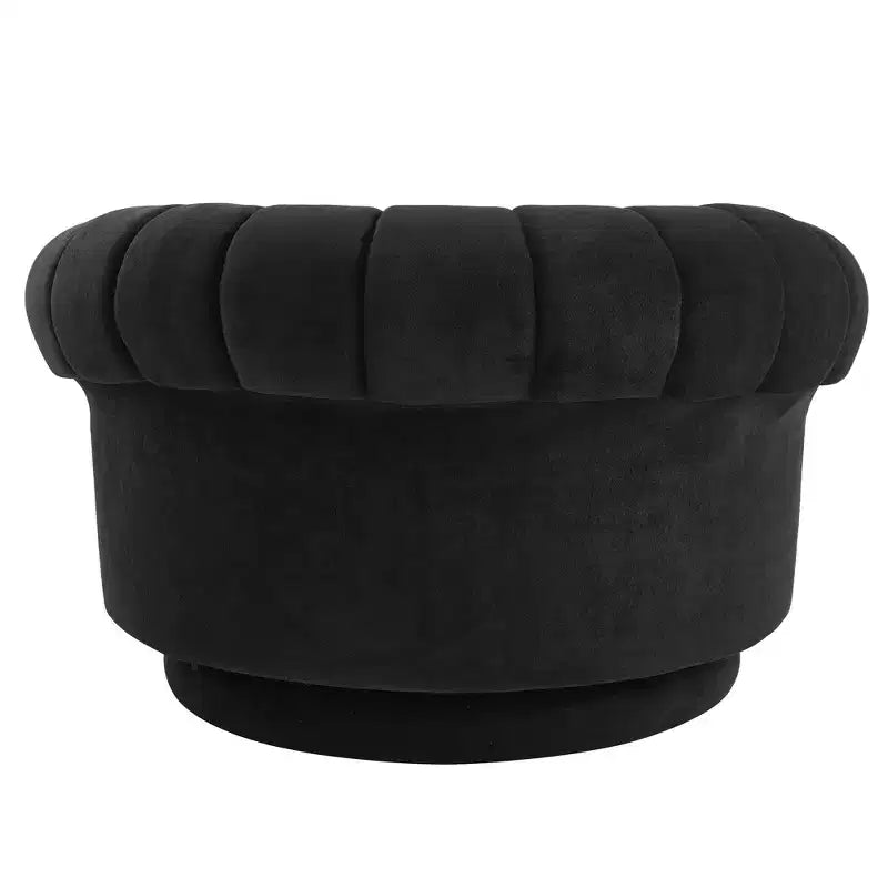 GDFStudio Fanny 360 Swivel Round Barrel Club Chair with Curved Armrests