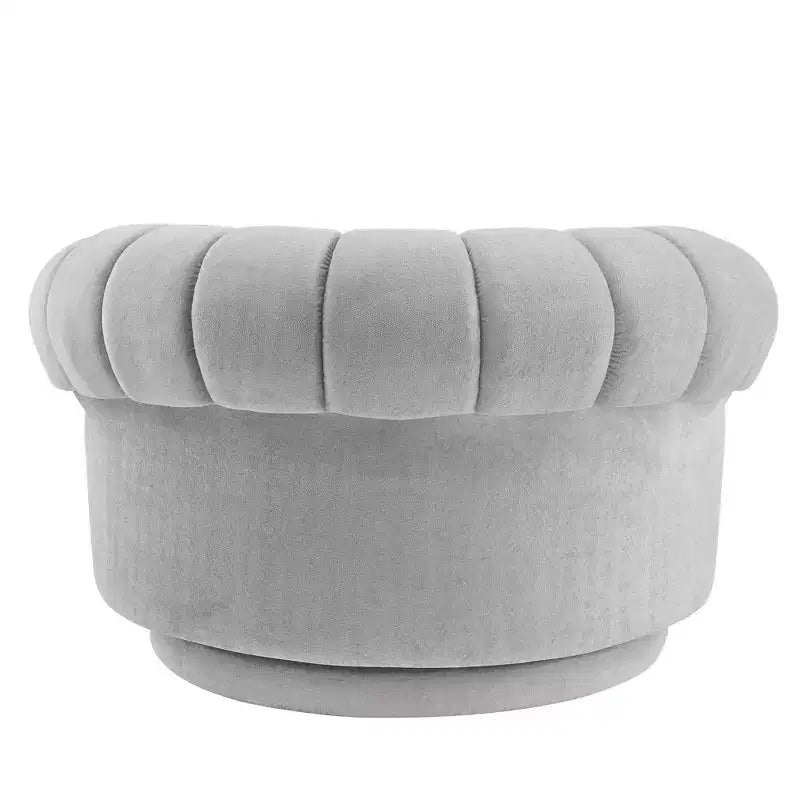 GDFStudio Fanny 360 Swivel Round Barrel Club Chair with Curved Armrests