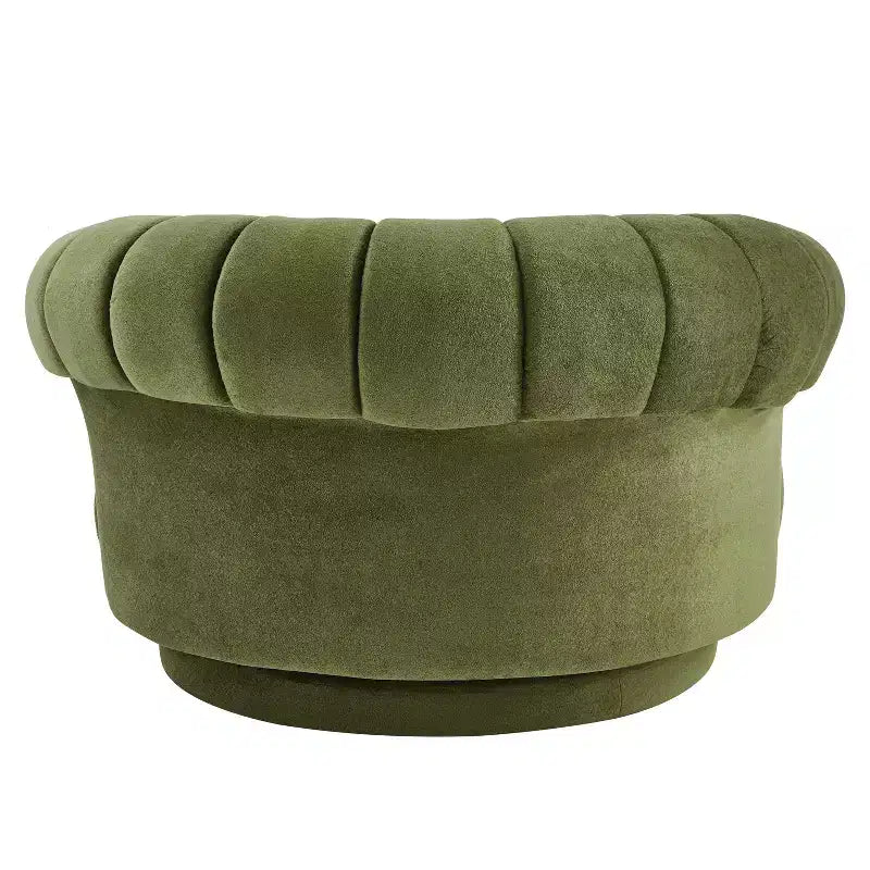 GDFStudio Fanny 360 Swivel Round Barrel Club Chair with Curved Armrests