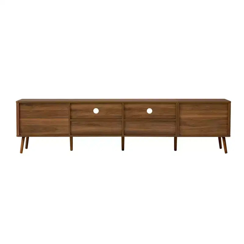 GDFStudio Saoirse 78 Modern Wood TV Entertainment Center with Soft-Close Doors, Open Shelf