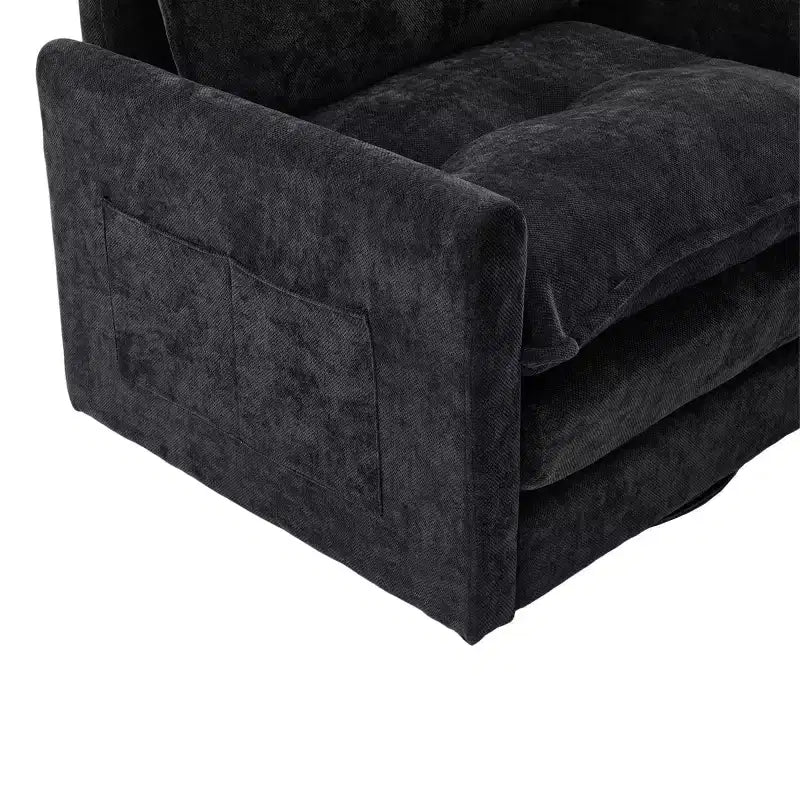 Modern Swivel Accent Chair with Cushioned Seat, Chenille Single Sofa Chair, 360 Rotating Barrel Chair for Living Room or Apartment-Panipeachy