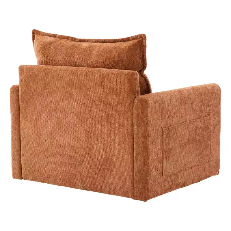 Modern Swivel Accent Chair with Cushioned Seat, Chenille Single Sofa Chair, 360 Rotating Barrel Chair for Living Room or Apartment-Panipeachy