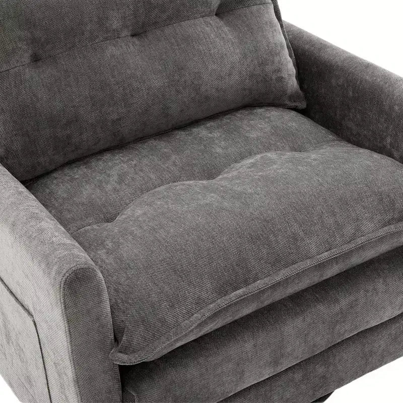 Modern Swivel Accent Chair with Cushioned Seat, Chenille Single Sofa Chair, 360 Rotating Barrel Chair for Living Room or Apartment-Panipeachy