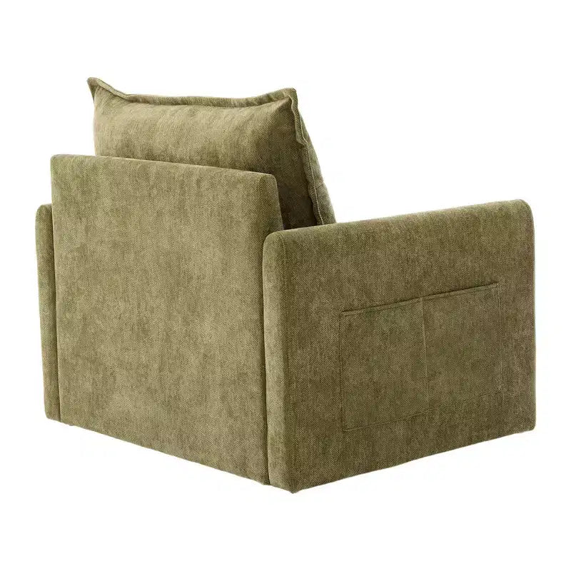 Modern Swivel Accent Chair with Cushioned Seat, Chenille Single Sofa Chair, 360 Rotating Barrel Chair for Living Room or Apartment-Panipeachy