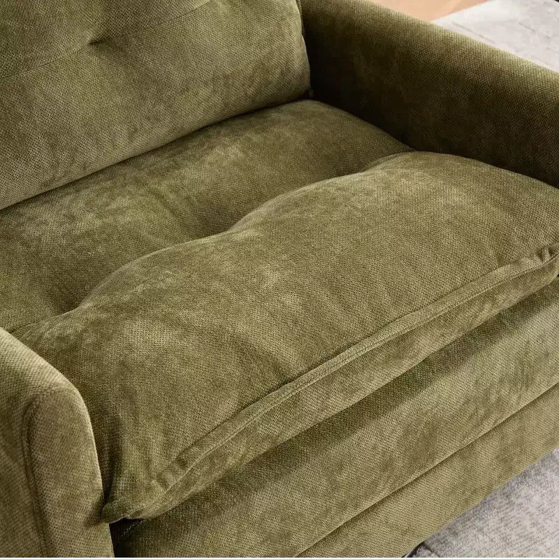 Modern Swivel Accent Chair with Cushioned Seat, Chenille Single Sofa Chair, 360 Rotating Barrel Chair for Living Room or Apartment-Panipeachy