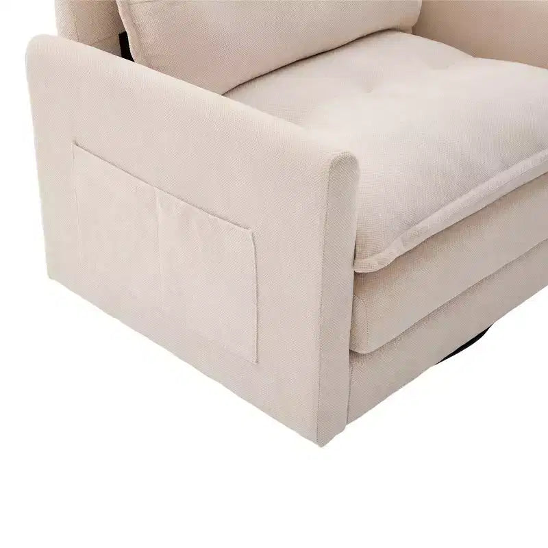 Modern Swivel Accent Chair with Cushioned Seat, Chenille Single Sofa Chair, 360 Rotating Barrel Chair for Living Room or Apartment-Panipeachy