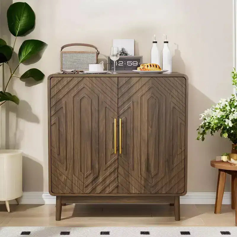31 Sideboard Buffet Cabinet, Accent Coffee Bar Cabinet with Adjustable Shelf, Entryway Console Table